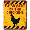 Print Crafted Print handgefertigten - Beware of The Chickens | Vintage Metall Garten Yard Achtung | Kleingarten Schild
