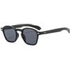 Long Keeper occhiali da sole rotondi uomo donna Vintage occhiali da sole quadrati circolari Unisex Protezione UV400 (Nero Grigio)