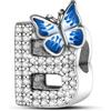 XWN Ciondolo lettere A-Z per bracciale, argento 925, compatibile con Pandora e braccialetti/collane europei, per donne/ragazze.
