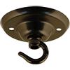 ElekTek Piastra soffitto con gancio diametro 75 mm Finiture metalliche colori verniciati a polvere + Viti corrispondenti. Per accessori a sospensione e lampadari Nero Jet