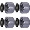 HAOBIN 4 pezzi Tappo per Tubo di Scarico in PVC Tappo Filettato 40 mm con Guarnizione in Gomma per Tubi Esterni