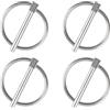 INCREWAY Lynch Pin, 4PCS Dia 4.5mm in acciaio inossidabile Round Safety Pins Rimorchio Lock Pin Pin di ritenzione Pins Lynch Pin Fasteners per Track Farm Lawn
