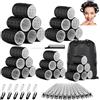 Aurobest 56 Pezzi Set Bigodini Boccoli con Clip, 5 Misure Bigodini Capelli Autoadesivi, Hair Rollers per Fai da te Parrucchiere Salon, Arricciacapelli Grandi per Lunghi, Medi, Corti (25mm/32mm/40mm/48mm/55mm)
