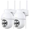 GALAYOU 2K Telecamera Wi-Fi Esterno/Interno, Videocamera Sorveglianza Esterno Wifi, IP Cam 360 Gradi PTZ con Visione Notturna a Colori, Sensore di Movimento, Audio Bidirezionale Y4 (2P)