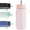 Chilly's Switch - Tazza Switch in acciaio inossidabile senza BPA con cannuccia larga per frullati e tè - A doppia parete, isolata sottovuoto - Blush Pink, 750ml