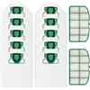 Willsunton 10 sacchetti per aspirapolvere VK200 per aspirapolvere Vorwerk Folletto VK200 VK 200, ricambio per aspirapolvere FP200 FP200, con 2 filtri di protezione del motore