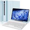 FOGARI Custodia Tastiera per Samsung Galaxy Tab S10 FE 10.9 2025/S9 FE 10.9 2023, Tastiera Italiana QWERTY Bluetooth Rimovibile per Tablet Samsung S10 FE/S9 FE 10.9, Azzurro