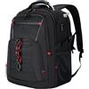 KROSER Zaino da uomo, 18,4 pollici, XXXL, con tasche RFID porta e impermeabile portatile per/viaggio/università/affari/college/uomini/donne Laptop Backpack