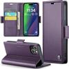 Rerzoiro Cover per iPhone 15 Plus Custodia Portafoglio [Blocco RFID] Premium Pelle PU Wallet Case Flip Libro con Porta Carte Slot Supporto Flip Case per iPhone 15 Plus, Viola