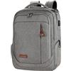 KROSER Zaino per laptop Zaino per 17,3 pollici laptop da scuola in nylon impermeabile Zaino casual alla moda con porta USB per viaggi/affari/Scuola-grigio