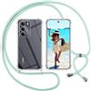 ISOI Cover con Cordino per Realme 14x 5G/C75/C71, Custodia Trasparente con Collana Tracolla Laccio Collo Ultra Sottile Morbido TPU Silicone Antiurto AntiGraffio Case, Verde