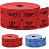 QINGZY 1000 Biglietti Della Lotteria (500 Paia), Doppio Rotolo, Numerazione Consecutiva, Rosso/Blu, Biglietti All'asta Macchina Della Lotteria per Eventi, Ingressi, Lotterie, Premi e Ricompense (Rosso)