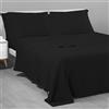 Riad Arredo Completo Letto Tinta Unita 100% Cotone Italiano Morbido Mano Percalle - Set Lenzuola Delicate Artigianale Made in Italy (Nero, Matrimoniale Maxi)