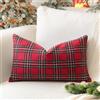 Sungeek Set di 1 federa decorativa per cuscino natalizio scozzese, 30 x 50 cm, morbida, motivo scozzese, per divano, letto, casa colonica, patio, 30 x 50 cm, rosso