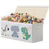 ELUCHANG Scatole Portaoggetti per Bambini，Contenitore Porta Giochi con Coperchio，147 L Porta Giochi Bambini Contenitori Pieghevole per Giocattoli, Vestiti, Guardaroba, Libri, Beige