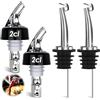 Yagaspantery 4 Pezzi Liquor Pourer, Versatore per Liquori con Cappucci e 2CL Beccucci Dosatori, Auto-Pour, Dosatore per Vino, Bevande, Olio D'Oliva, Succo, Sciroppo, Aceto
