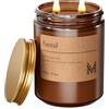 M&SENSE Candela Profumata Grandi 550g Eucalipto Menta, 110H Dura, Naturali Non Tossico Aromaterapia, Vintage Candele Bomboniere, Autunnali Regalo per Donna/Compleanni/Natale