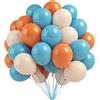 UDRKFOPK Palloncini Arancioni Blu, 60 pezzi 30 cm Palloncini Arancioni Bianchi Blu in lattice per feste di compleanno per baby shower, matrimonio boho, baby shower, anniversario, doccia nuziale