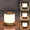 LUTW Lampada da Comodino Touch Dimmerabile, Luce Notturna Ricaricabile USB, Portatile Lampada da Comodino Camera da Letto per Cameretta Campeggio, Venatura del Legno