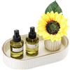 GORESE Vassoio da Bagno, Ovale Vassoio Decorativo in Pelle Vassoio Portaoggetti Vassoio per Profumi Svuotatasche Vassoio da Portata per Bagno,Cucina,Tavolo,Soggiorno,Camera da Letto(Bianco Avorio)