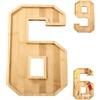 Hayaww vassoio per alimenti con numeri Vassoio con Numeri di Compleanno Festa di Compleanno Riempibile Numero di Cartone Legno Numero per salumi in legno per alimenti (6/9)