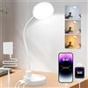 ZAPLIT 15W Lampada da scrivania 78 LED con USB-A e USB-C - Dimmerabile, 3 Temperature di Colore, 5 Livelli di Luminosità, 4 Timer, Collo d'oca Flessibile a 360°, Salva Occhi