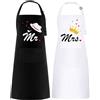 umboom 2 Pezzi Mr & Mrs Grembiuli, Grembiule per Coppie Set, Regolabile Grembiule con 2 Tasche, Regalo da Cucina per Matrimonio, San Valentino, Fidanzamento, Anniversario, Natale (Bowlerhat & Crown)