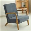 Highdi Copripoltrona Elasticizzato in Jacquard a Righe, Coprisedie Accent Lavabili per Soggiorno e Camera da Letto, per Poltrona Relax/Sedia a Dondolo con Braccioli in Legno (Grigio)