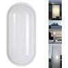 Planetitaly Applique moderno bianco parete lampada impermeabile ovale LED 18W luce esterni giardino ingressi garage 230V (4000K)