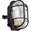 Planetitaly SYRMA OVAL plafoniera lampada tartaruga LED 10W E27 luce esterni parete soffitto cantina garage parcheggio balcone terrazzo 230V (Colore Nero, Luce 3000K)