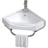 JOSIAHCQ Lavabo Bagno Angolare Sospeso Lavandino Bagno Mobile Bagno Salvaspazio con Rubinetto per Piccoli Spazi(38cm/14.96in)