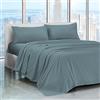 IlGruppone Completo Letto Lenzuola Matrimoniale in Raso Cotone Set Biancheria Letto Tinta Unita Prodotto Certificato OekoTex Due Piazze,Tinta Unita Lenzuolo sopra, sotto e Federe - Carta da Zucchero
