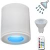 Planetitaly Faretto lampada soffitto bagno vasca box doccia sensoriale LED RGB CCT 8W GU10 impermeabile IP65 cromoterapia lampada smart WiFi controllo vocale (Colore bianco, Luce RGBW+3000K)