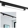 Planetitaly Faretto led per binario monofase, Faro Track, 1600 Lumen, Alta Resa Luminosa 160W, Regolazione della Luce da 3000K a 6500K, LED CCT 20W, Barra Lineare Orientabile, Luce LED Lineare (Nero)