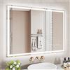 Dripex Specchio Bagno con Luce 60 x 80 cm LED Specchio retroilluminato con 3 Temperature Colore e Dimmerabile e Antifog Funzione di memoria Smart Touch Orizzontale/Verticale