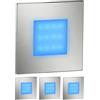 ledscom.de 4 LED luce per scale/apparecchio da incasso FEX per interni ed esterni, angolare, acciaio inox, 85 x 85 mm, blu