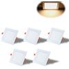 Yafido Plafoniera LED Ultra Pannello magro 12W Luci da Incasso Piazza Bianco Caldo 3000K Equivalente a 70W 960LM 220V Cartongesso Luce Non-Dimmerabile Confezione da 5