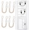CAASFOOY Set di 4 protezioni per fune da porta, con chiusura a morsetto, per porte, colore bianco, per la protezione di dita e animali domestici, in cotone/poliestere, 60 cm