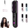 Generic Go Brush Pro 2025 - Spazzola lisciante e arricciacapelli senza fili, 2 in 1, portatile, ricaricabile, con display a LED, per capelli corti e lunghi (Nero)