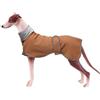 Geyecete -Invernale Cappotto per cane levrieri, Morbido Whippet Giubbotti Pile caldo,Regolabile Giacca con Foro per Imbracatura per Media e Grande Levrieri/Whippet-marrone-M