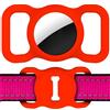 DLENP Airtag - Supporto per Collare per Cani, Silicone, per Il monitoraggio GPS, per Gatti e Gatti con Motivo osseo (1 Confezione (Rosso)