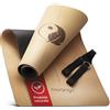 navango® Tappetino Yoga Sughero | in Gomma Naturale 183 x 61 x 0,4cm | Tappeto Pilates, Fitness | Tappetino Antiscivolo | Cinghia Yoga inclusa | Realizzato con Materiali Sostenibili | Set Pilates