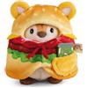 NICI Set di tigri di Peluche Tiggy 8 cm con Barattolo di cetriolini e Costume da Hamburger in Confezione Regalo - Beige - Morbido Peluche, per Bambini e Adulti, un'ottima Idea Regalo | 61656