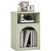 HOMCOM Comodino moderno con 2 scomparti aperti, design a forma di arco, tavolino ausiliario, per soggiorno, camera da letto, 40 x 30 x 60 cm, verde