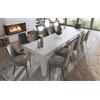 Am Group Home CONSOLLE ALLUNGABILE ADRIANA MODERNA TAVOLO ESTENSIBILE DA 54 A 300 CM CON 5 ALLUNGHE IDEALE PER 10 POSTI SALVASPAZIO GUIDE IN METALLO DESIGN PER SOGGIORNO SALOTTO CUCINA INGRESSO BIANCO FRASSINO