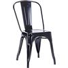 Duhome Sedia da Sala da Pranzo in Metallo Ferro con Schienale Stile Vintage impilabile Design Industriale Selezione Colore 666, Colore:Nero, Materiale:Metallo