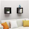 Refined Mensole Parete a Cubo 2 pz Nere 30x15x30 cm