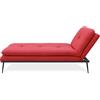 EVERGREENWEB MATERASSI & BEDS EVERGREENWEB - Chaise Longue Salotto Soggiorno, Stile Design Moderno contemporaneo in Tessuto, Poltrona da Camera con Schienale reclinabile Gambe in metallo - Chaise Longue Modulare col. Rosso - EVA
