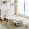 Shally Dogan Mobile Letto a Scomparsa, Giroletto Singolo Salvaspazio Richiudibile con Materasso Ergonomico Incluso, Armadio e Lettino da Parete Pieghevole Estraibile con Doghe (Bianco Frassinato)