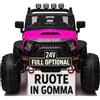 TOYSCAR Auto Macchina Elettrica Per Bambini 2 Posti 24V Fuoristrada Big Adventure Telecomandata Sedile In Pelle Porte Apribili Doppio Motore Elettrico Carico 35 Kg RUOTE IN GOMMA TOYSCAR Fucsia